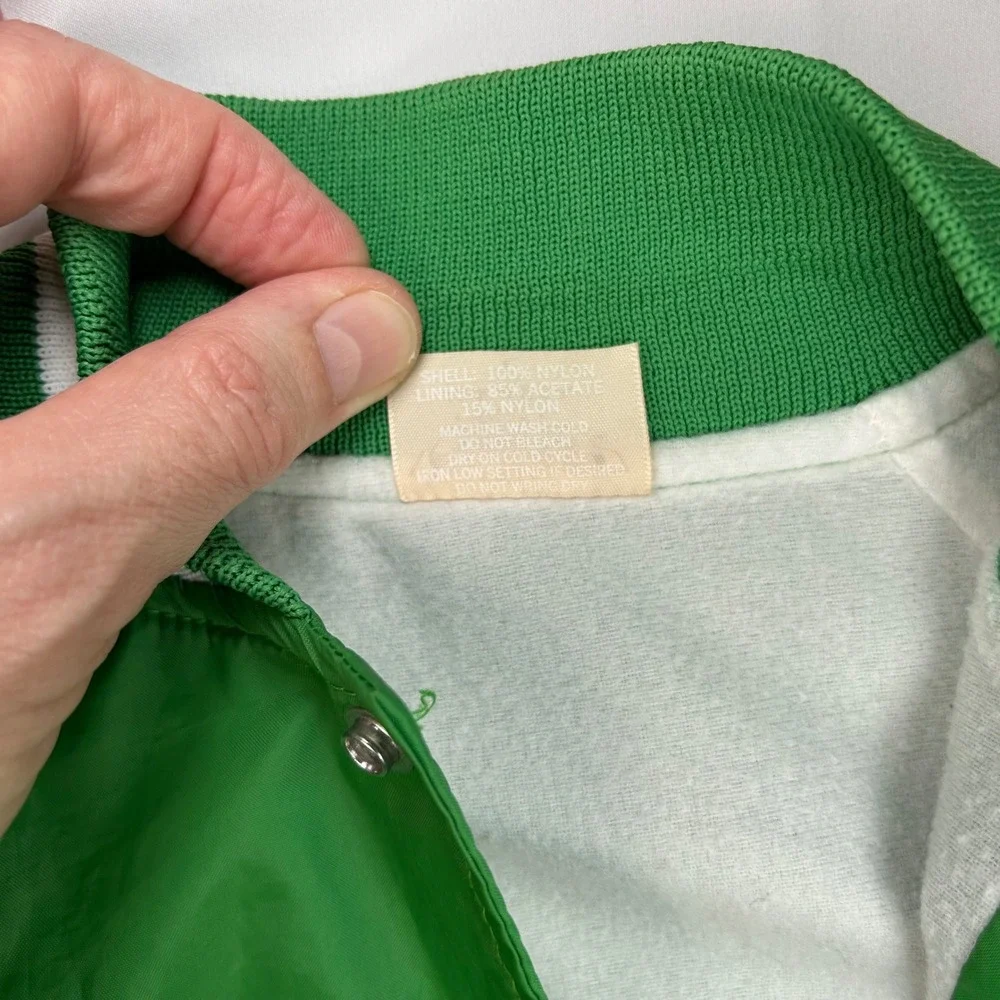Vintage Auburn‎ Sportswear Longhorn Boosters Green Nylon Varsity Jacket Mens L